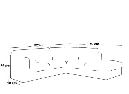 كنبة زاوية خشب سويدي وكتان - رمادي