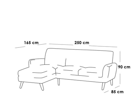 كنبة زاوية 250×165×90×85 سم - بيج