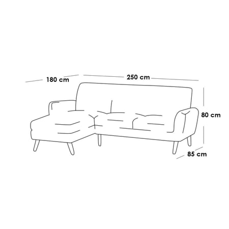 كنبة زاوية سويدي و مخمل - بيج - الطول 250 سم والعرض 180 سم