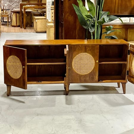 طاولة تلفزيون خشبية طبيعية هندية