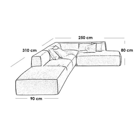 كنبة زاوية سويدي و كتان - بيج