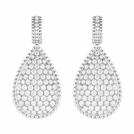 حلق مطلي ومرصع بالالماس الصناعي