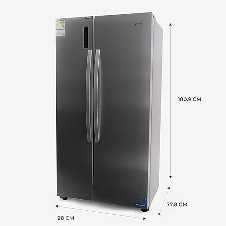 ثلاجة يوجين 637 لتر / 22.4 قدم ستيل SIDE BY SIDE دولابي