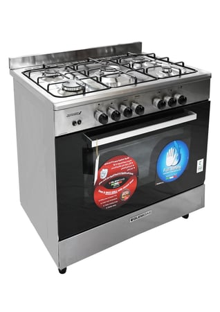 فرن جليم غاز 60*90، 5 شعلات، أمان تام ـ أستيل