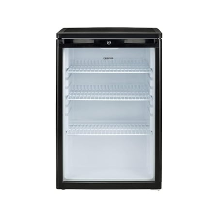 ثلاجة جيباس عرض باب زجاج - اسود
