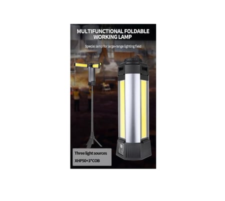 كشاف اضاءة مع ستاند ابيض واصفر