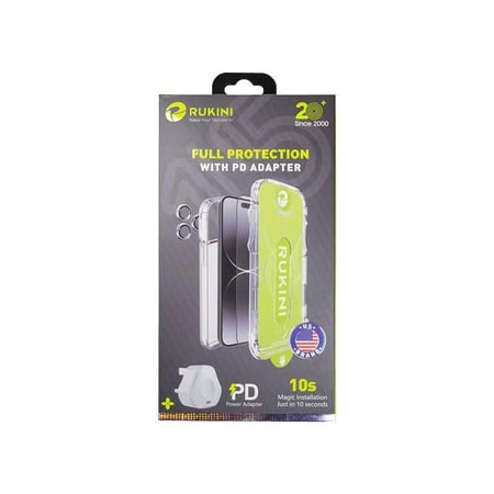 بكج حماية ايفون 15 6 في 1 + فيش جداري PD من روكيني
