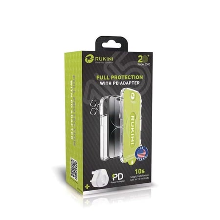 بكج حماية ايفون 15 6 في 1 + فيش جداري PD من روكيني