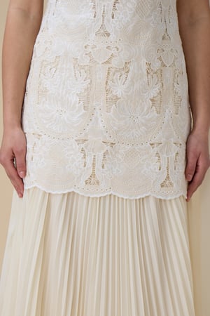 فستان ماكسي سكري بليسيه ووشاح انيق