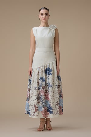 فستان ماكسي بيج بتفاصيل زهرية