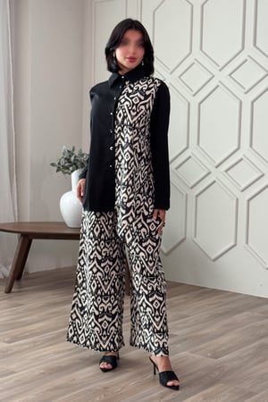 طقم بنطلون وقميص واسع