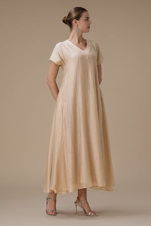 جلابية ماكسي بيج بتطريز ناعم