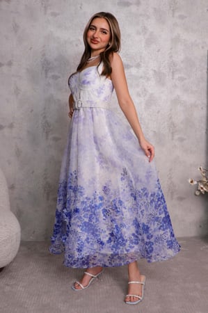 فستان ماكسي اورجنزا مزين بورد