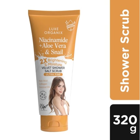 LUXE ORGANIX Niacinamide Plus Papaya Gluta Velvet Shower Salt Scrub