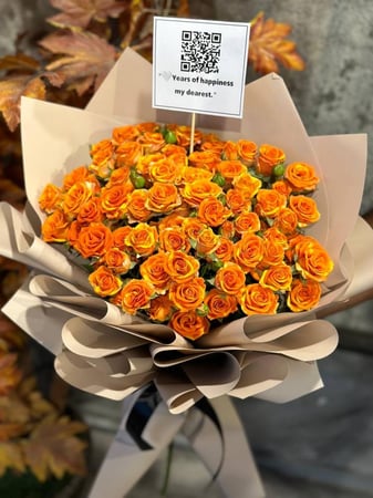 باقة ورد ميني روز برتقالي