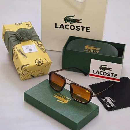 نظارات شمسية لاكوست رجاليه- بألوان سماوي وبني