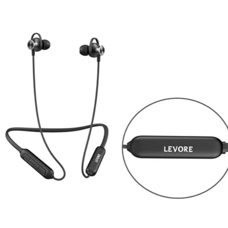 سماعة سلكية بلوتوث رقبة 10 ساعات اسود