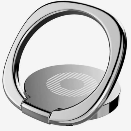 بيسوس مقبض حامل لجوال بحلقه الاصبع مع مشبك للتثبيت عل المغنطيس سلفر