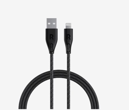 كابل RavPower RP-CB1027 بطول 2 متر – نايلون مضفر – USB-A إلى Lightning – أسود