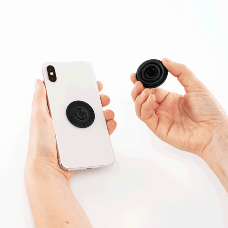 PopSockets: مقبض قابل للطي وحامل للهواتف والأجهزة اللوحية - أسود
