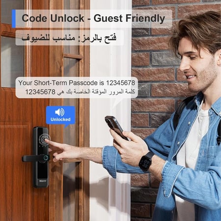 قفل باب ذكي من Makayuron مع قلب قفل 4585، بخمس طرق للفتح