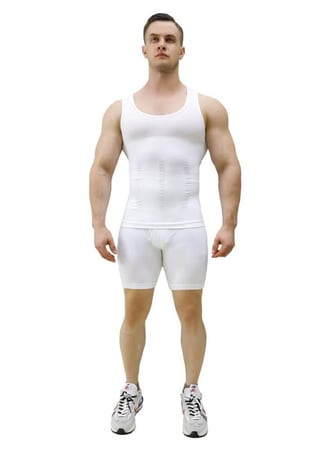 فيست طقم شورت وفانيلة مشد ملابس تنحيف وتشكيل الجسم للرجال