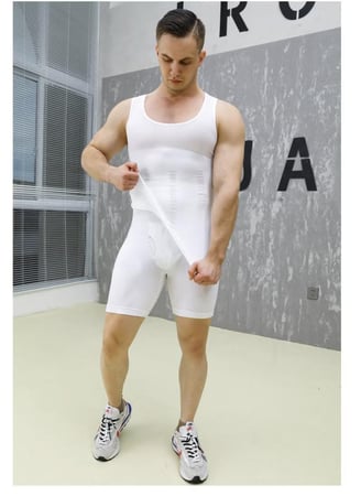 فيست طقم شورت وفانيلة مشد ملابس تنحيف وتشكيل الجسم للرجال