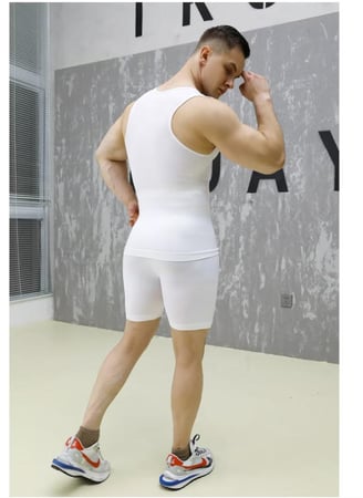 فيست طقم شورت وفانيلة مشد ملابس تنحيف وتشكيل الجسم للرجال