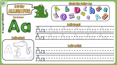 Trace & Learn: A to Z Animals-أتعلم الحروف مع الحيوانات من A إلى Z
