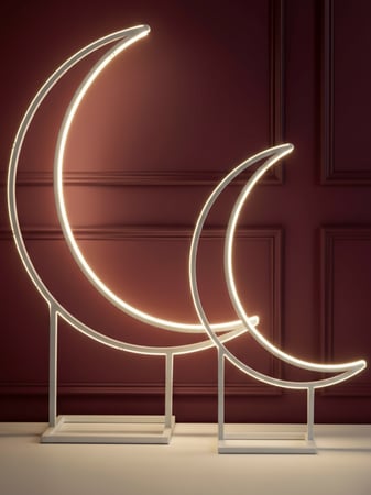 بكج ديكور هلال رمضان مضيء كبير وصغير – متعدد الألوان