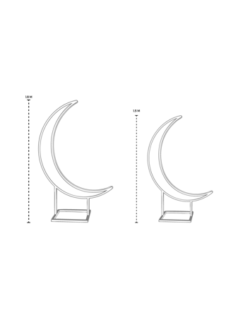 بكج ديكور هلال رمضان مضيء كبير وصغير – متعدد الألوان
