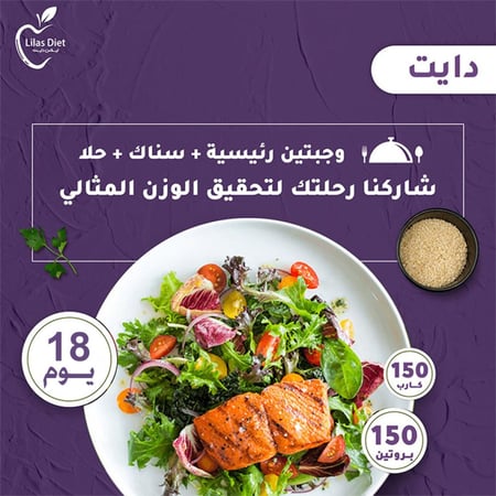 باقة دايت وجبتان 18 يوم - وجبات دايت