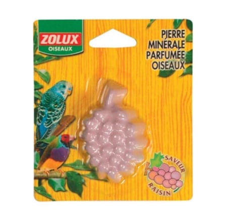 حجر معدني للطيور بنكهة العنب Zolux Grape Mineral Stone for Birds