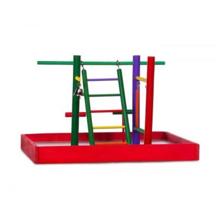 Play ground باجي prevueبريفيو بيت منصة لعب للببغاء مع سلم 4 مستويات Prevue Pet Playgrounds Parakeet Park للطيور