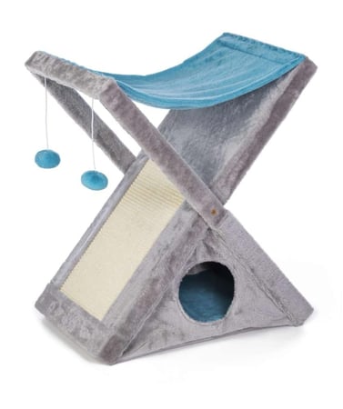 بريفيو بيت لعبة للقطط مع خداشة وبيت - ارزق و رمادي