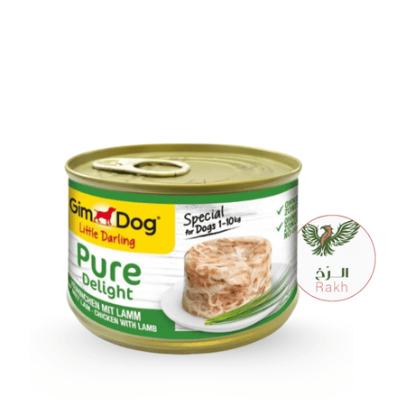 دجاج مع لحم الضأن بالجيلي 150 غ طعام رطب للكلاب البالغة والحساسة جيم دوغ معلبات