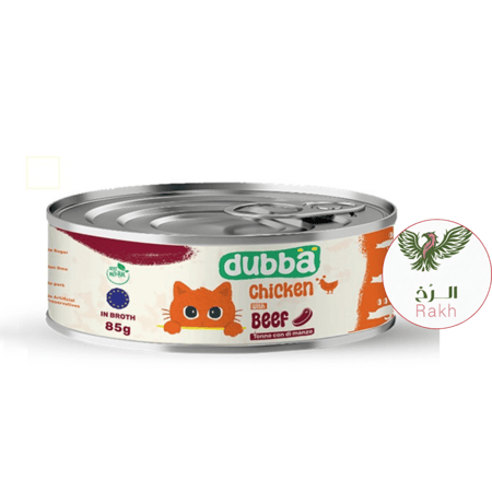 دجاج ولحم بقر بالمرق 85 غ طعام رطب للقطط البالغة دوبا معلبات
