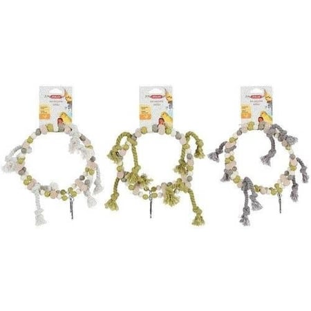 زولكس ارجوحة خشبية مع حبال للطيور الصغيرة