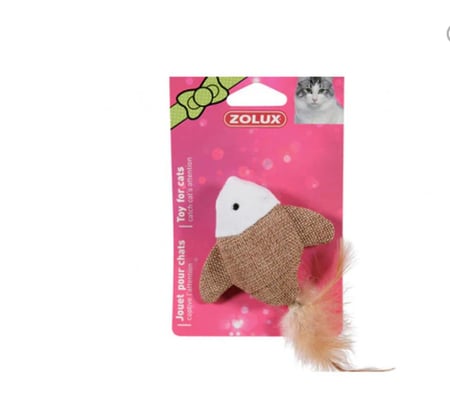 لعبة فأر للقطط بذيل ريش Zolux Mouse Toy with Feather Tail