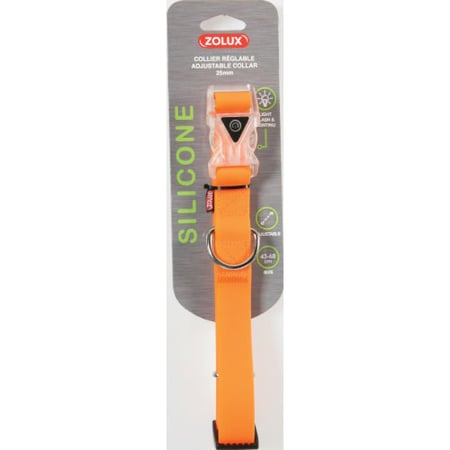 زولكس طوق سيلكون مضيء 25 ملم برتقالي للكلاب