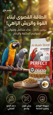 بايت كاب بيرفكت للأنتاج (High Energy) - غذاء متكامل ومكثف للببغاوات الكبيرة 2.5kg