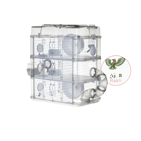 زولكس رودي قفص للقوارض ثلاث طوابق لون ابيض للحيوانات الأليفة للحيوانات الاليفة