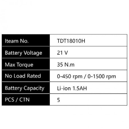 دريل بطارية 21 فولت همر 10 مم TDT18010H BRUSHLESS
