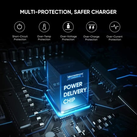 شاحن PD قوة 20 واط مع كيبل ايفون تايب سي الى لايتنينج معتمد من ابل