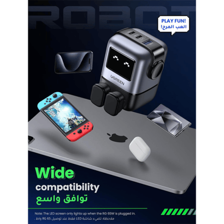 شاحن جداري يوجرين نيكسود GaN روبوت 65 واط