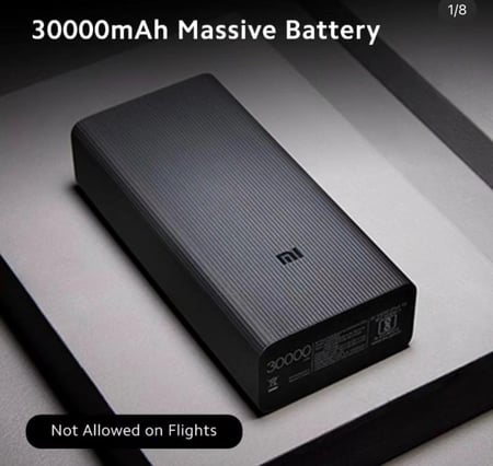 شاومي - شاحن متنقل بمنفذين USB ومنفذ USB-C بسعة 30000 مللي أمبير وبقوة 18 واط BHR9126GL - اسود