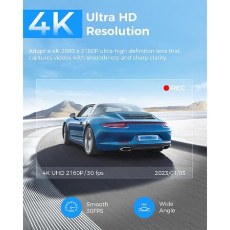 داش كام ارفا بدقة 4K قناة واحدة أمامي M63 Lite - أسود