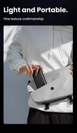 شاحن متنقل يوجرين بمنفذ PD بقوة 20 واط وبمنفذ USB وبسعة 10000 مللي امبير - أسود