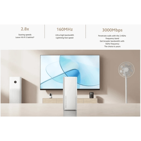 مقوي شبكة شاومي بنظام Mesh واي فاي AX3000 قطعة واحدة DVB4461GL - أبيض