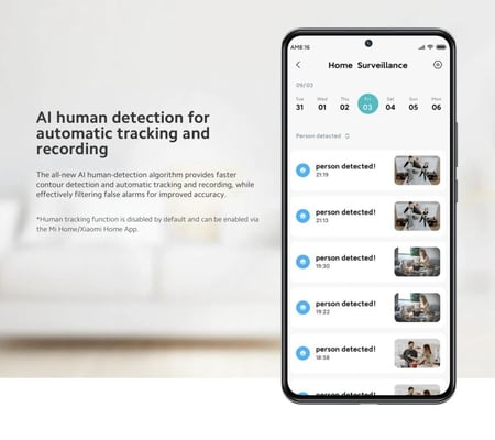 كاميرا شاومي C200 الامنية و الذكية / دقة 1080P / دوران 360 درجة و تنبيهات حركة